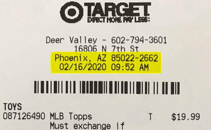 Target Receipt Font