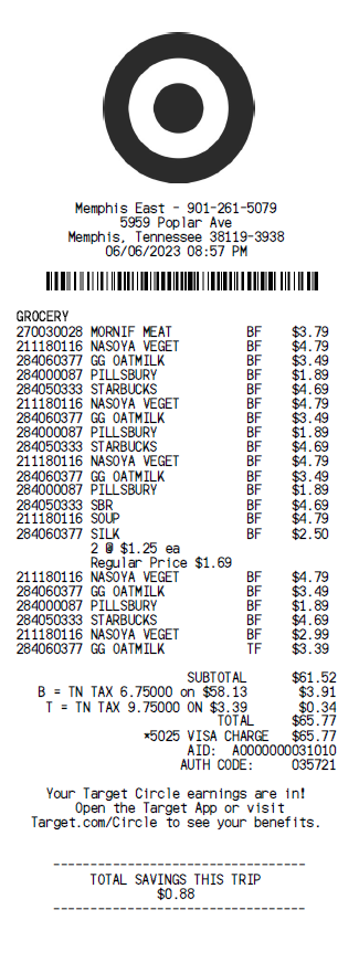 Target Receipt Template 2