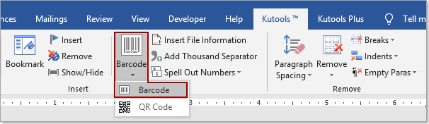 How to add or edit barcode in Word template? (by Kutool )